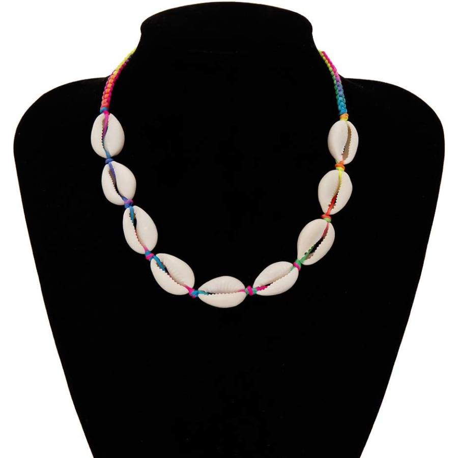 【並行輸入品】oAtm0eBcl Shell Choker Shell Multi-Color Rope Necklace Hawaiian Wo_1