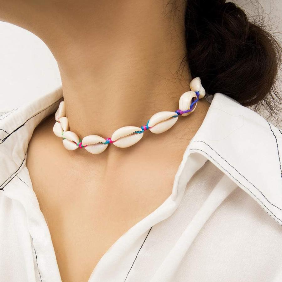 【並行輸入品】oAtm0eBcl Shell Choker Shell Multi-Color Rope Necklace Hawaiian Wo_7