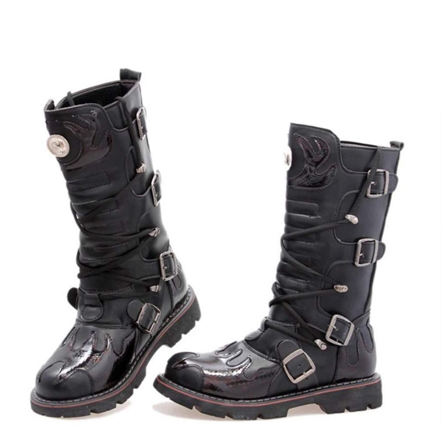 【並行輸入品】[ZAKING] メンズ US サイズ: 12 カラー: ブラック Men's Mid Calf Metallic Rock Blの画像
