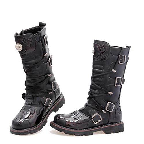 【並行輸入品】[ZAKING] メンズ US サイズ: 12 カラー: ブラック Men's Mid Calf Metallic Rock Blの画像