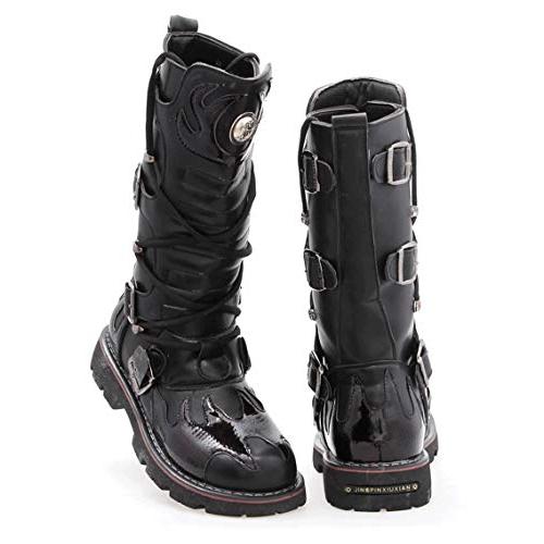 【並行輸入品】[ZAKING] メンズ US サイズ: 12 カラー: ブラック Men's Mid Calf Metallic Rock Blの画像