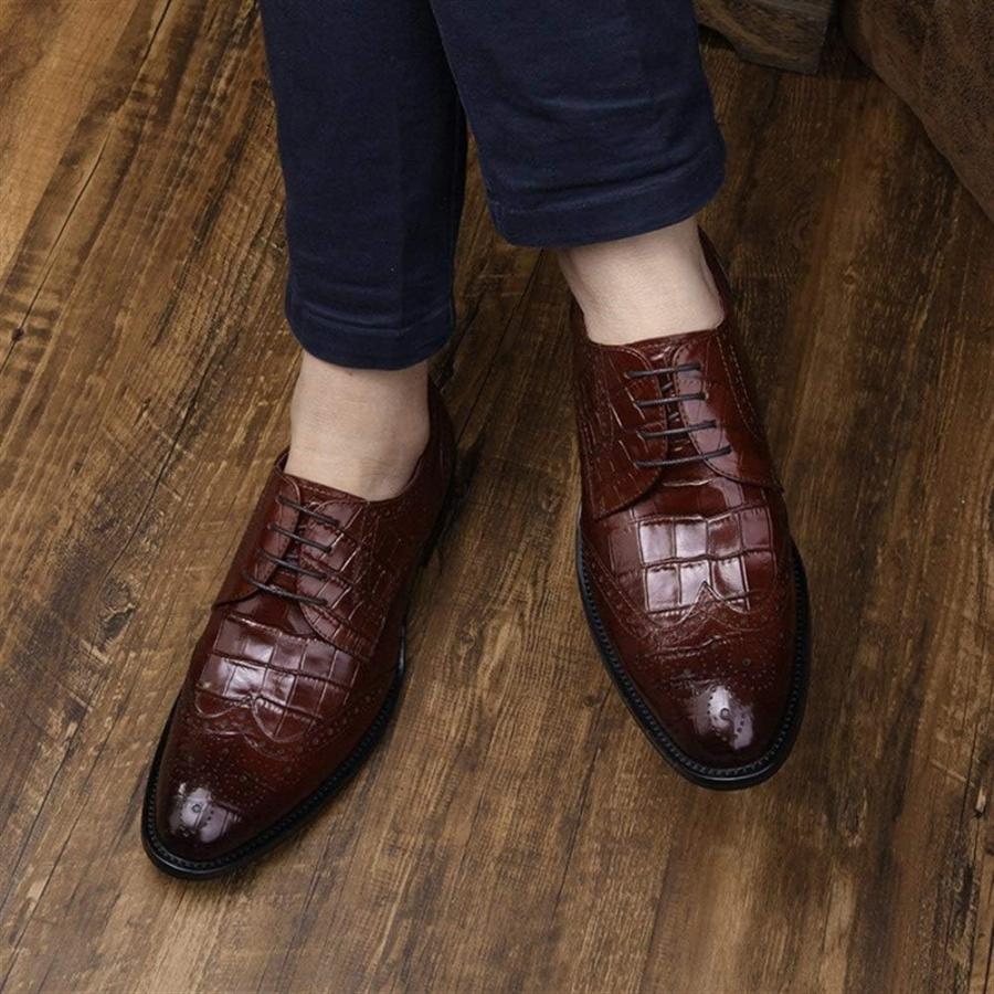 【並行輸入品】Rui Landed Pointed Toe Full Brogue Oxford for Men Formal Shoes Laceの画像