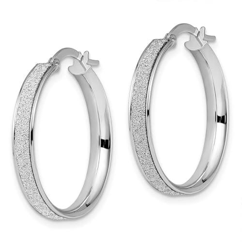 Diamond2Deal 14K White Gold Glimmer Infused Hoop Earrings Fine J 並行輸入品｜bestshop-d｜05