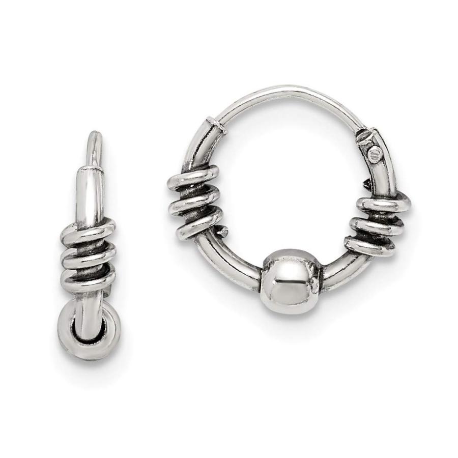 【並行輸入品】Sterling Silver Antiqued Hoop Earrings