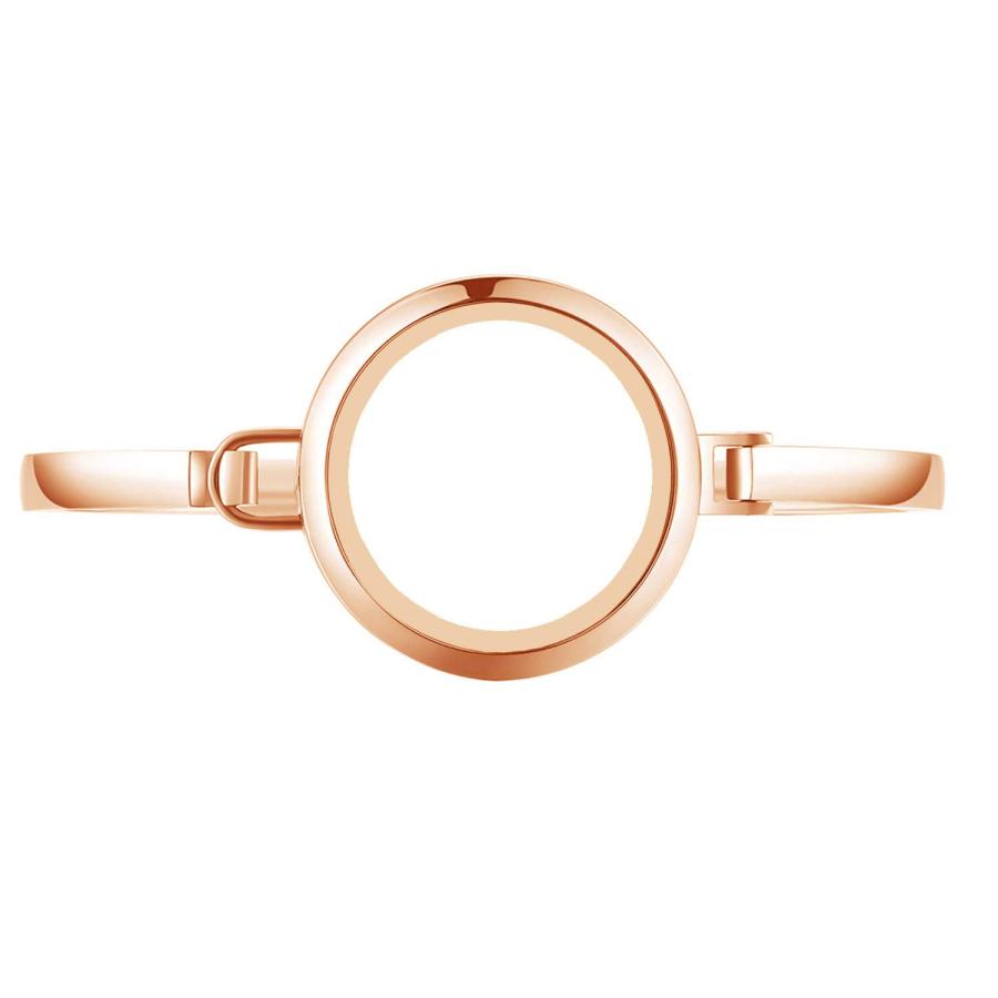 【並行輸入品】BG247 ステンレススチール 30mm ガラスフローティングメモリーリビングロケット バングルブレスレット, 7 inches,
