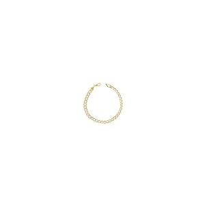 【並行輸入品】Nuragold 10K イエローゴールド 6.5mm キューバチェーン カーブリンク ダイヤモンドカット パヴェ ツートーンブレの画像