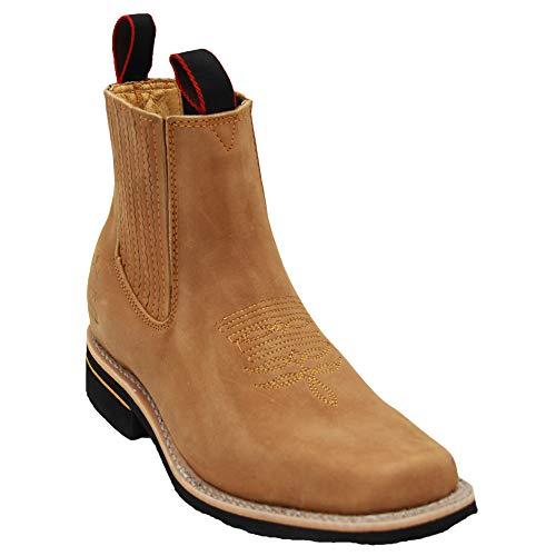 【並行輸入品】Western Shops メンズ ショートアンクル ウェスタン ロデオ カウボーイブーツ US サイズ: 12 カラー: ベージの画像