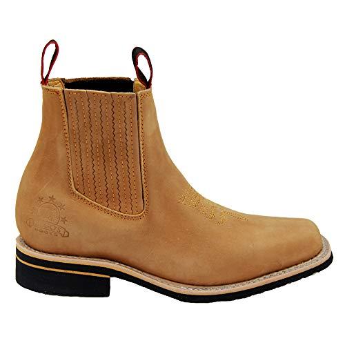 【並行輸入品】Western Shops メンズ ショートアンクル ウェスタン ロデオ カウボーイブーツ US サイズ: 12 カラー: ベージの画像