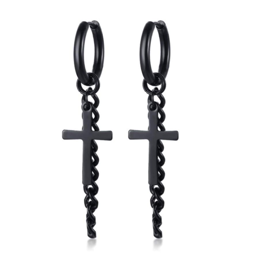 【並行輸入品】Blowin Men's Womens Vintage Back Stainless Steel Cross Dangle Hi