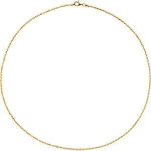 【並行輸入品】Diamond2Deal 18K Yellow Gold Vermeil 18inch Diamond Cut Rope Chian Nの画像