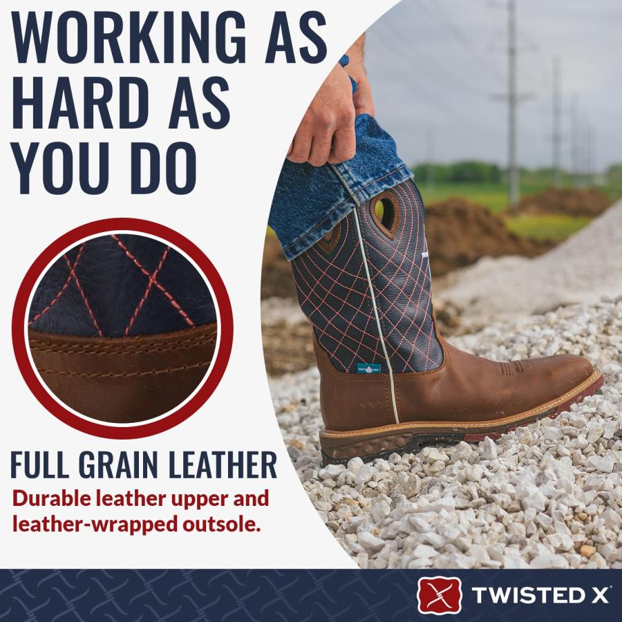 【並行輸入品】Twisted X Western Work Boot for Men, Waterproof Casual Boots Witの画像