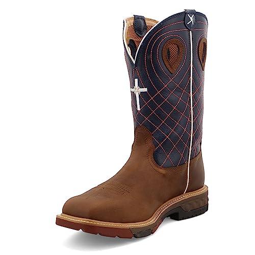 【並行輸入品】Twisted X Men's 12" Western Work Boot, Mocha/Navy 9.5 Dの画像