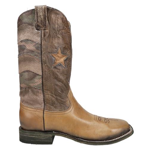 【並行輸入品】Corral Boots Mens Star Inlay & Embroidery Square Toe Casual Bootの画像