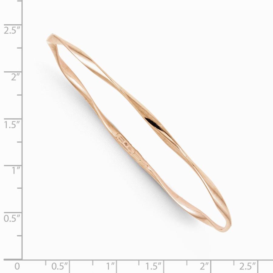 【並行輸入品】10K ローズゴールド スリップオン バングル カフブレスレット 7インチ (幅=9mm), 7 inches, 金属 Soniaの画像