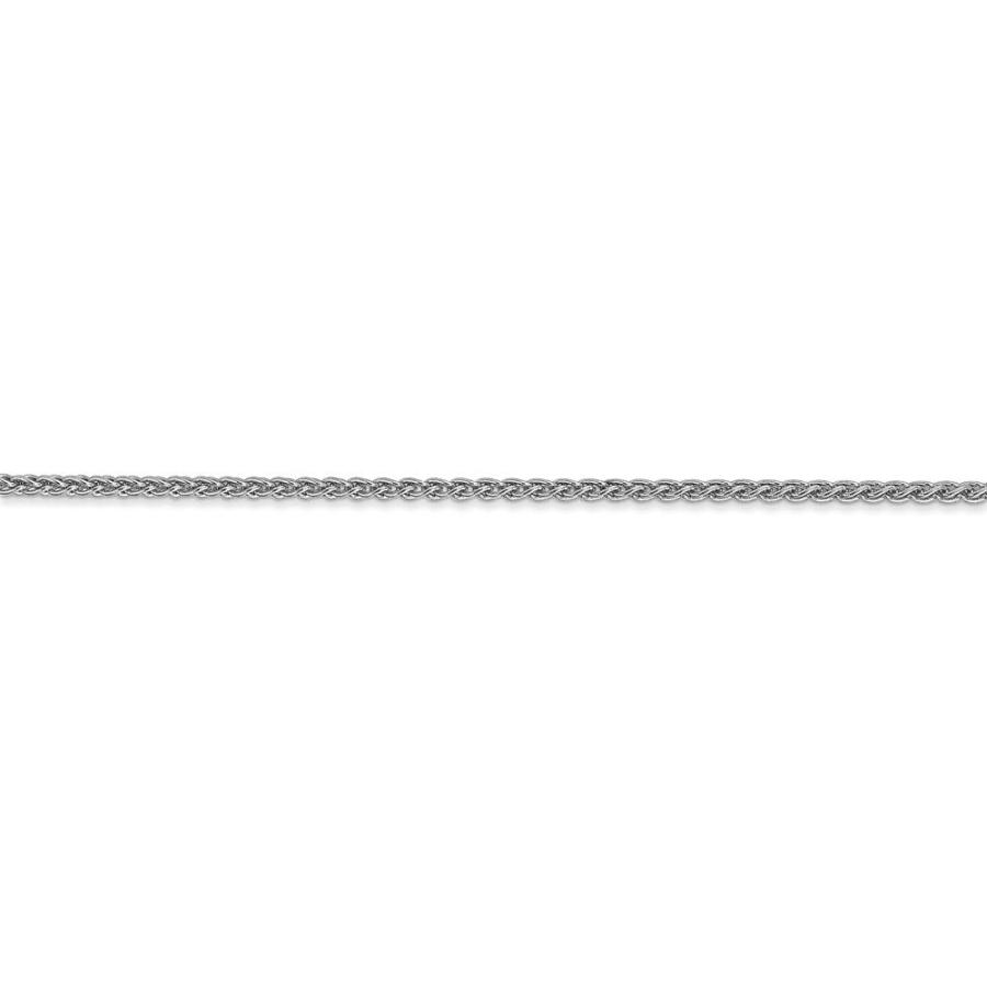 【並行輸入品】Sonia Jewels 14Kホワイトゴールド 1.65mm ソリッドスピガチェーンネックレス 安全なロブスターロッククラスプ付きの画像