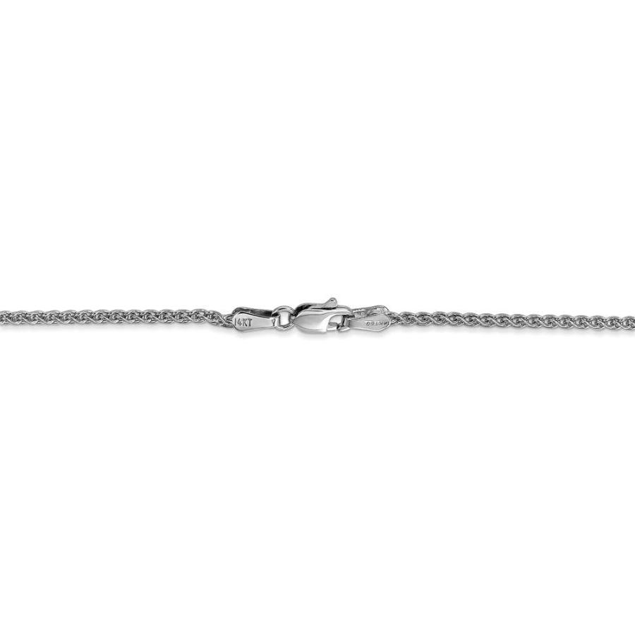 【並行輸入品】Sonia Jewels 14Kホワイトゴールド 1.65mm ソリッドスピガチェーンネックレス 安全なロブスターロッククラスプ付きの画像