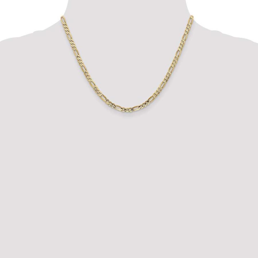 並行輸入品】Solid 10k Yellow Gold 4mm Concave Figaro Chain