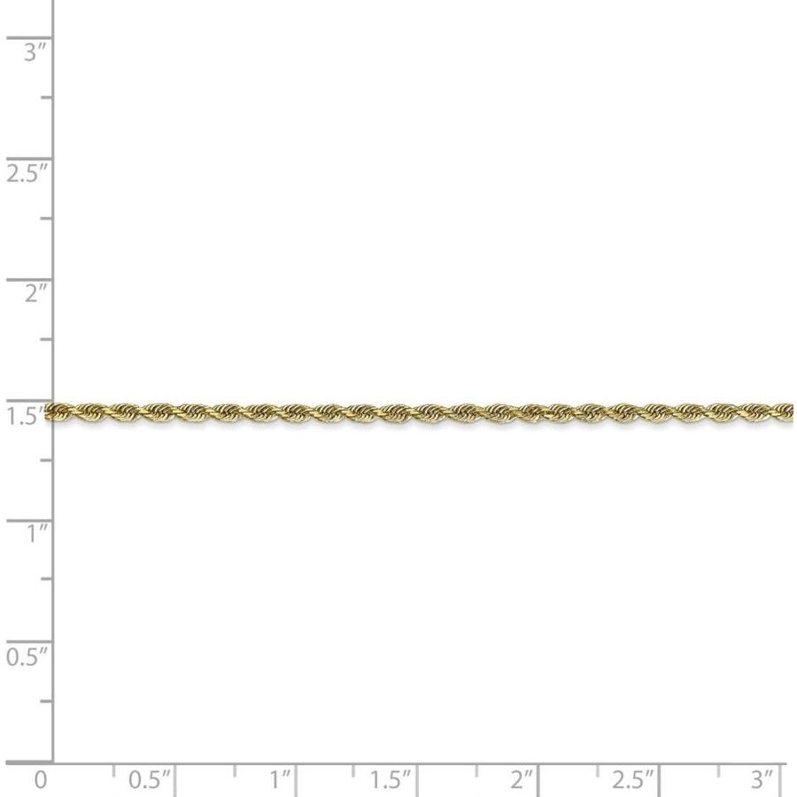 【並行輸入品】ソリッド10Kイエローゴールド 2.00mm ダイヤモンドカット 4重ロープチェーンネックレス 安全なロブスターロッククラスプ付き  金の画像
