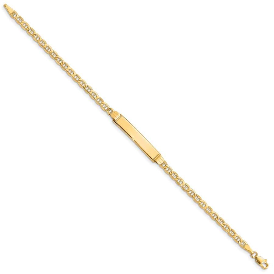 【並行輸入品】Sonia Jewels 14k Yellow Gold ID Bracelet Engravable Identificatiの画像