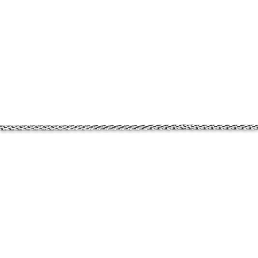 【並行輸入品】ソリッド14Kホワイトゴールド 1.5mm ラウンドダイヤモンドカット ウィートチェーンネックレス 安全なロブスターロッククラスプ付きの画像