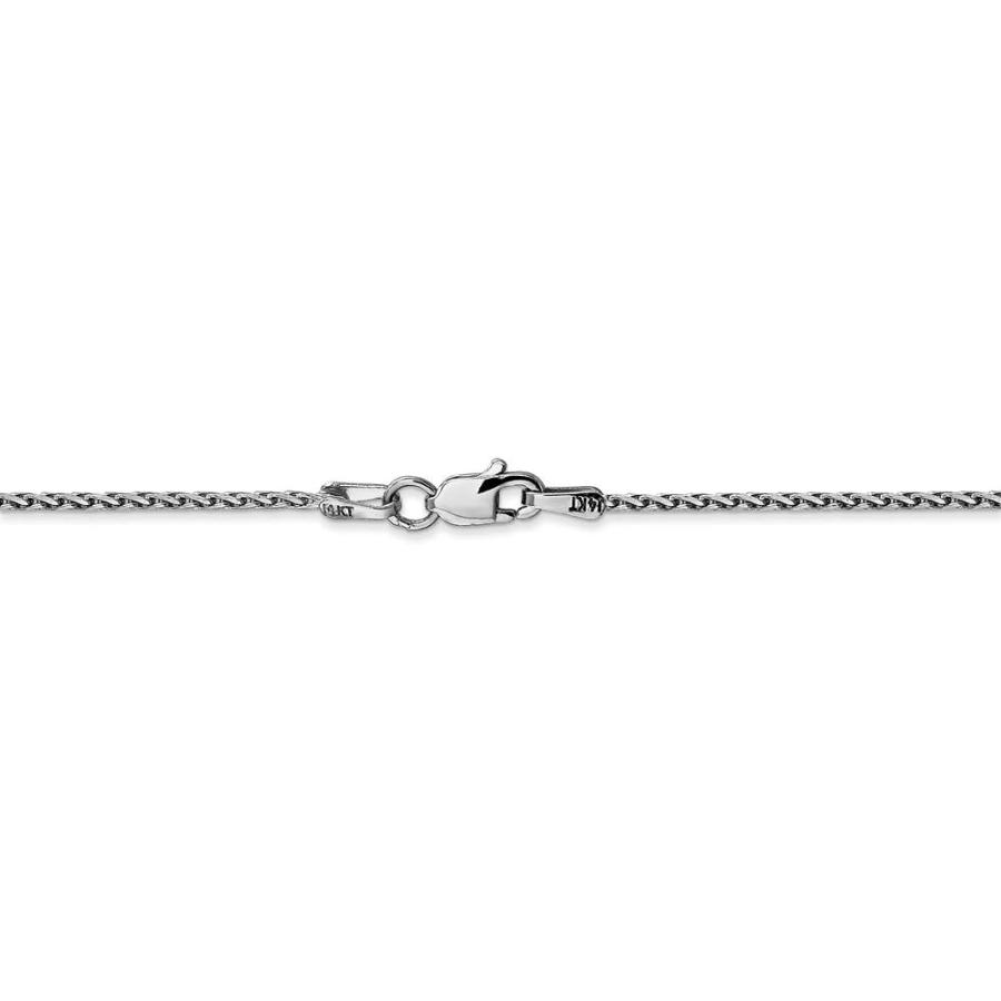 【並行輸入品】ソリッド14Kホワイトゴールド 1.5mm ラウンドダイヤモンドカット ウィートチェーンネックレス 安全なロブスターロッククラスプ付きの画像