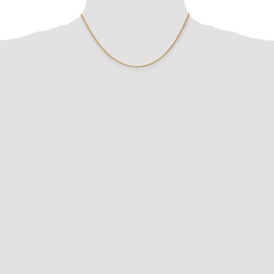 【並行輸入品】Solid 14k Yellow Gold 1.50mm Rope Chain Necklace - with Secure Lobstの画像