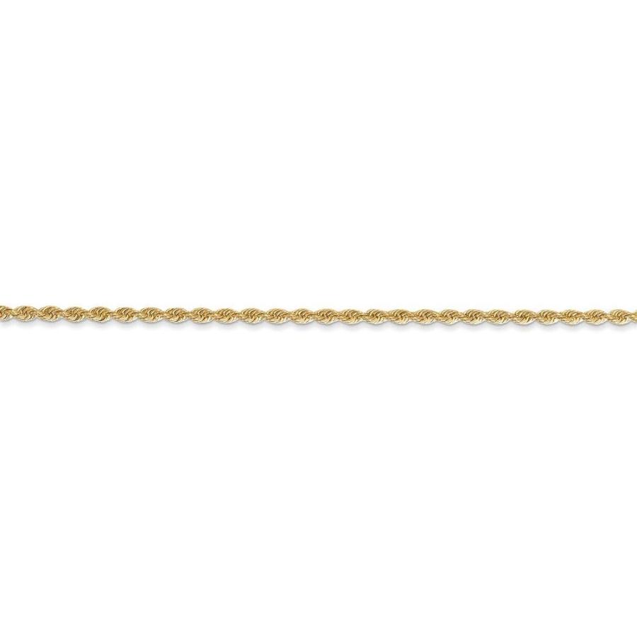 【並行輸入品】Solid 14k Yellow Gold 1.50mm Rope Chain Necklace - with Secure Lobstの画像