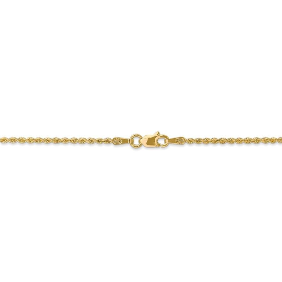 【並行輸入品】Solid 14k Yellow Gold 1.50mm Rope Chain Necklace - with Secure Lobstの画像