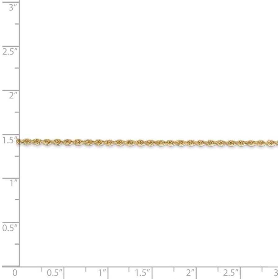 【並行輸入品】Solid 14k Yellow Gold 1.50mm Rope Chain Necklace - with Secure Lobstの画像