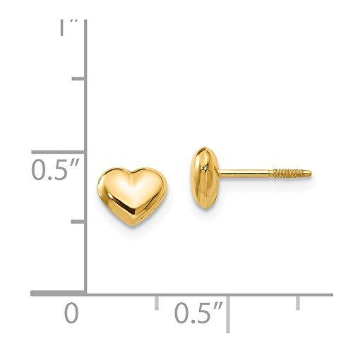 【並行輸入品】14K イエローゴールド Sm. パフ ハート ボタン ポスト スタッド イヤリング 6mm， 金属 14k Yellow Gol_7