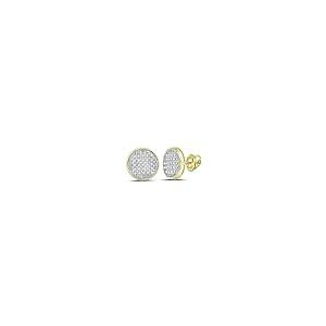 【並行輸入品】Diamond2Deal 10kt Yellow Gold Mens Round Diamond Circle Clusterの画像