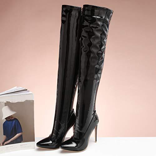 【並行輸入品】Bellirala Womens Patent Leather High Heel Stiletto Thigh High Poの画像