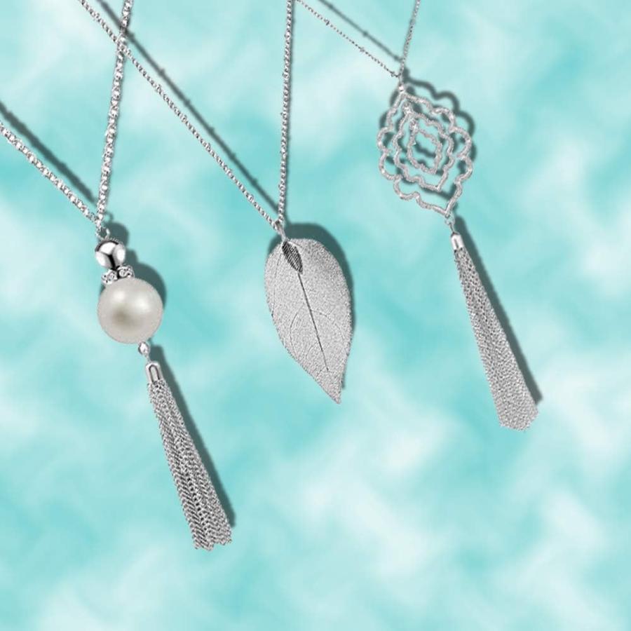 【並行輸入品】SEVENSTONE ロングペンダントネックレス レディース ノットディスク サークルタッセルステートメントセーターネックレスセット 3_3