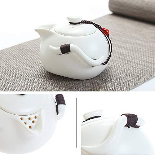 【並行輸入品】fansquare ポータブルトラベルティーセット ハンドメイド カンフーティーセット 磁器ティーポット ティーカップ 竹製ティー_7