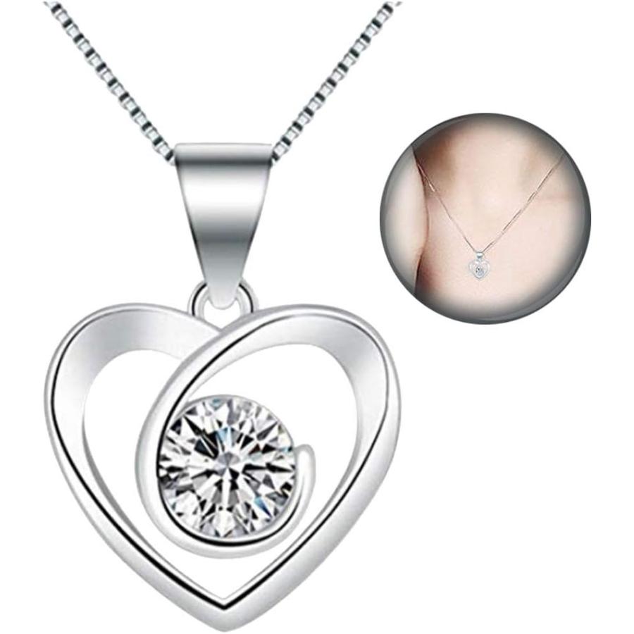 【並行輸入品】Women's Necklaces Fashion Love Heart Necklace with Charm Crystals Pe