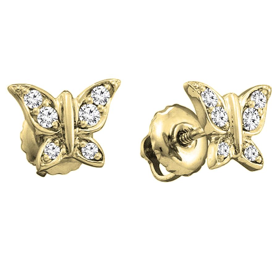 【並行輸入品】Dazzlingrock Collection 0.15カラット(CTW) ラウンドホワイトダイヤモンド レディース バタフライス