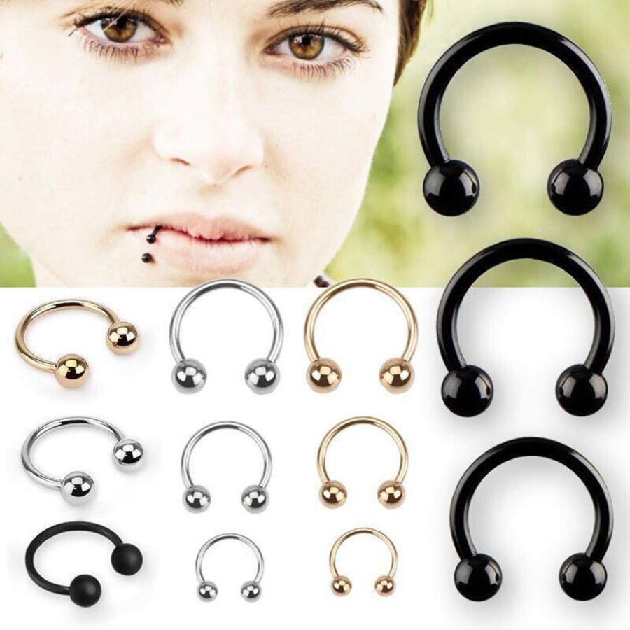 【並行輸入品】Gsdviyh36 Body Piercing Jewelry,10Pcs Stainless Steel Horseshoe