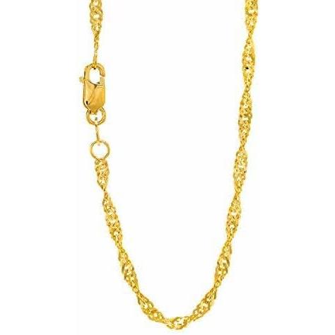 【並行輸入品】The Diamond Deal 10K Yellow or White Gold 1.7mm Shiny Classic Singapの画像