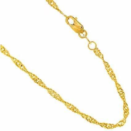 【並行輸入品】The Diamond Deal 10K Yellow or White Gold 1.7mm Shiny Classic Singapの画像