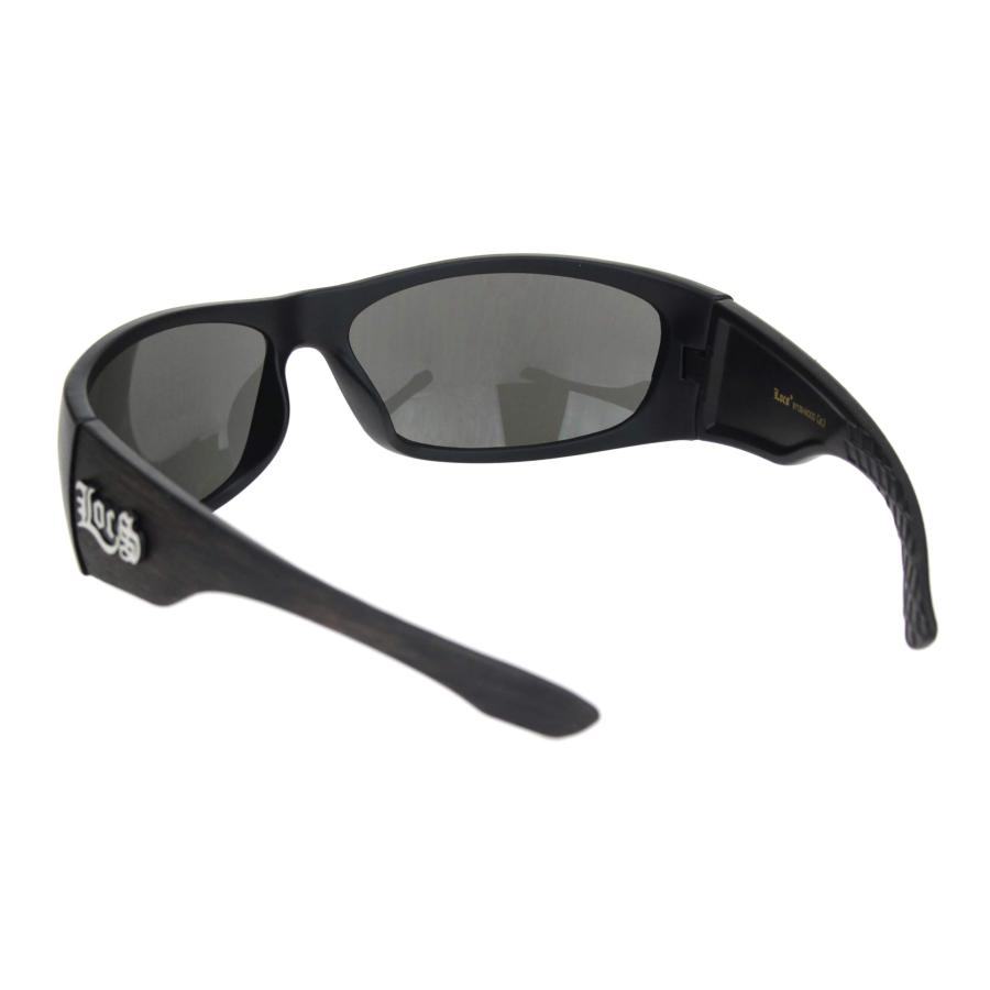 【並行輸入品】Mens Locs Sunglasses Matte Black Oval Rectangle Wrap Around Browの画像