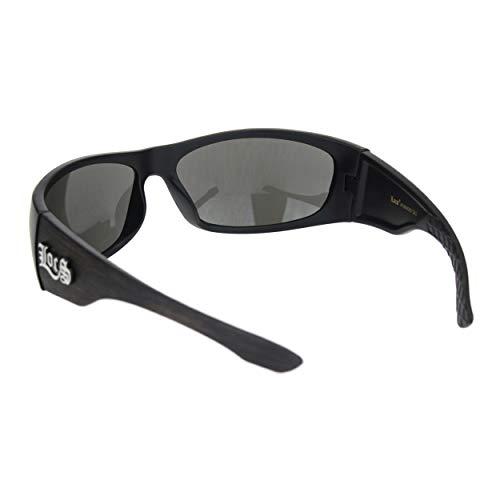 【並行輸入品】Mens Locs Sunglasses Matte Black Oval Rectangle Wrap Around Browの画像