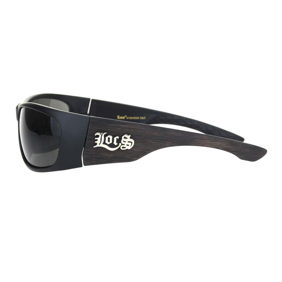 【並行輸入品】Mens Locs Sunglasses Matte Black Oval Rectangle Wrap Around Browの画像