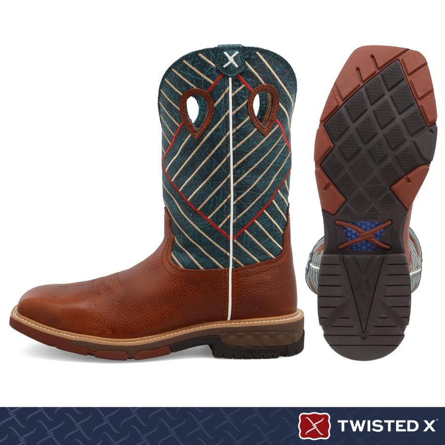 【並行輸入品】Twisted X Men's 12" Western Work Boot, Cognac 11.5 Dの画像