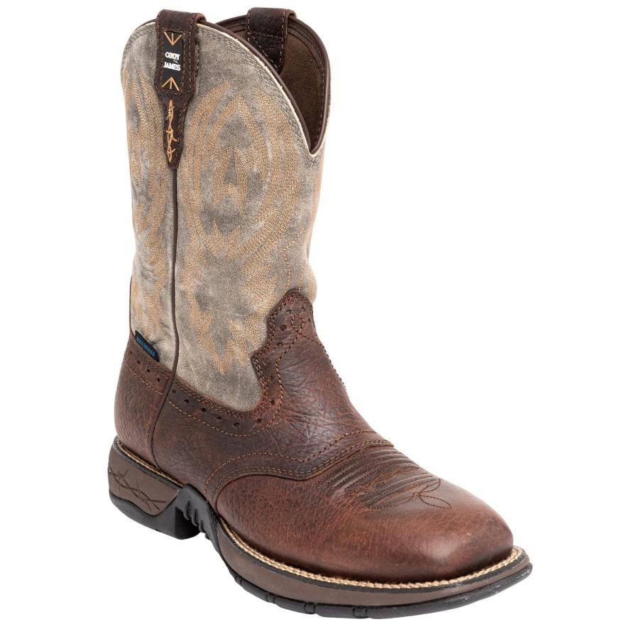 【並行輸入品】Cody James メンズ Tyche ウエスタンブーツ ワイドスクエアトゥ ブラウン, ブラウン, 10 Brothers Mの画像