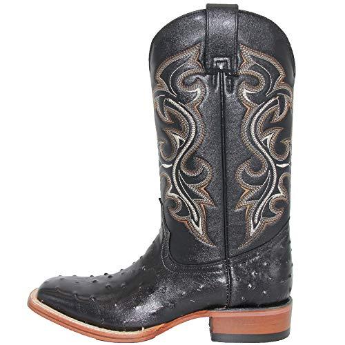 【並行輸入品】Western Shops メンズ 本牛革 羽根 オーストリッチプリント ウェスタンカウボーイ スクエアトウ ロデオ ブーツ USの画像