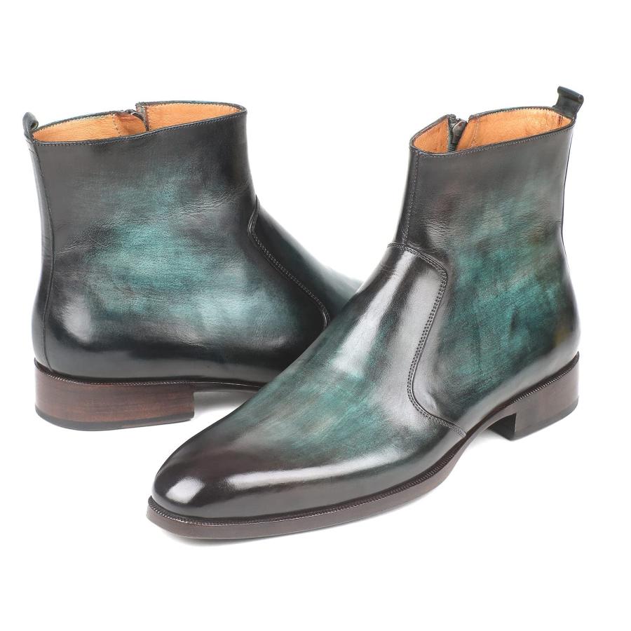 【並行輸入品】Paul Parkman Turquoise Burnished Side Zipper Boots (ID#BT487TRQ)の画像
