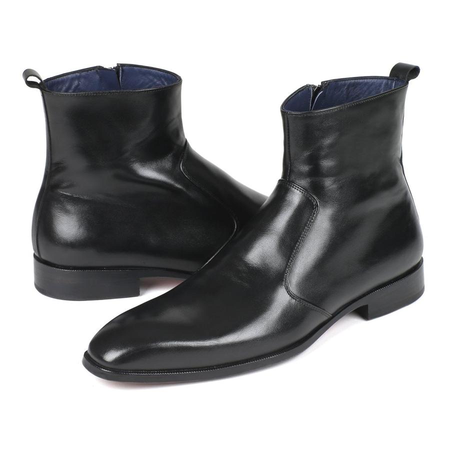 【並行輸入品】Paul Parkman Black Leather Side Zipper Boots (ID#BT485 BLK)の画像