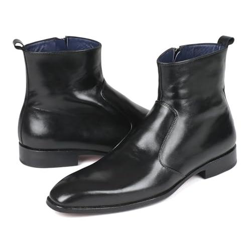 【並行輸入品】Paul Parkman Black Leather Side Zipper Boots (ID#BT485 BLK)の画像