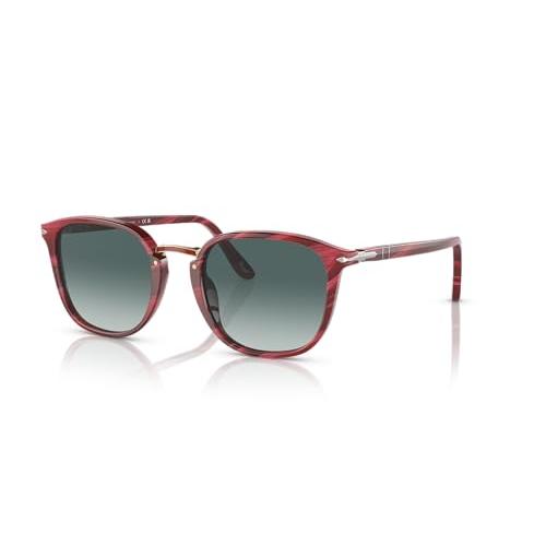 【並行輸入品】Persol PO3186S Round Sunglasses, Striped Red/Grey Gradient, 53 mの画像