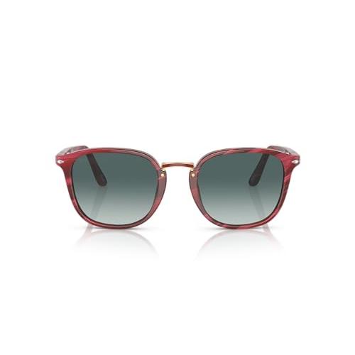 【並行輸入品】Persol PO3186S Round Sunglasses, Striped Red/Grey Gradient, 53 mの画像